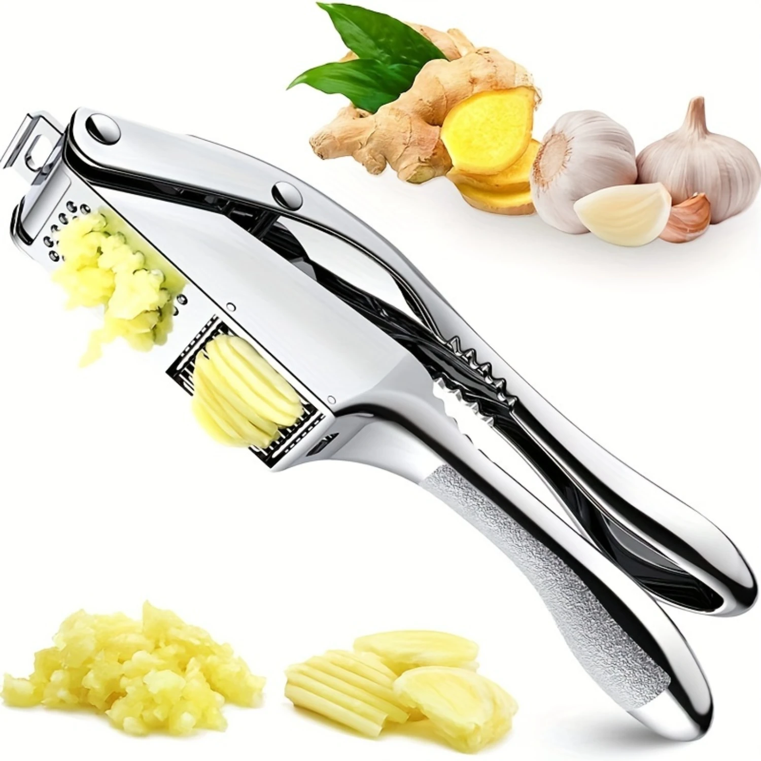 1pcs, Garlic Press, Aluminum Alloy Garlic Press, Garlic Slicer, Metal Garlic Mincer, Washable Garlic Crusher, Kitchen Garlic Cho