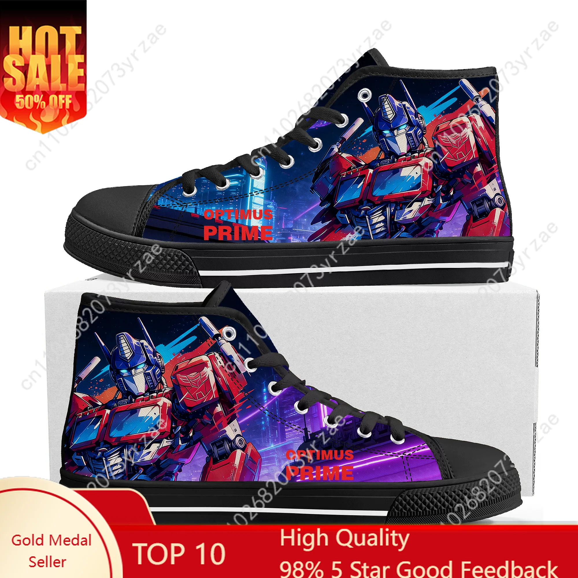 

Optimus Prime High Top Flats Sneakers Mens Womens Teenager Sports Running Shoes Casual Fashion Canvas Shoe Custom Sneaker