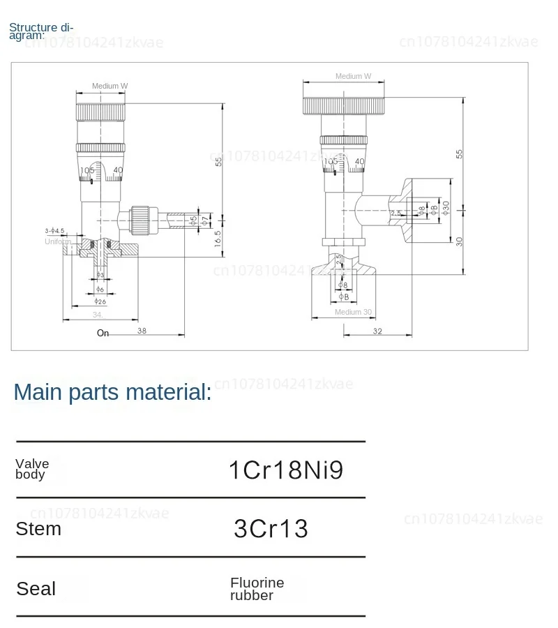 High Vacuum Micrometering Valve GW-J200 GW-J30-T Stainless Steel Pin Valve Degassing Vacuum Flow Manual Control Valve