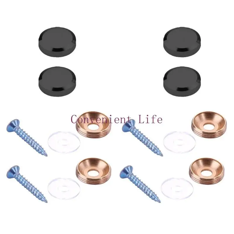 L1EE 4 قطع مرآة تثبيت المسامير قبعات زخرفية مسطحة لوحات تزيين الأظافر #2