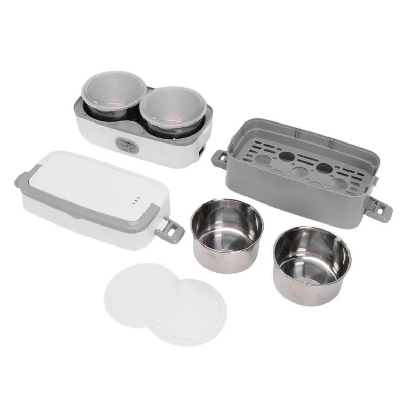 Electric Lunch Box Stainless Steel Double Layer Bento Box Fast Heating Food Box Portable Lunch Warmer For Home School 110V/220V