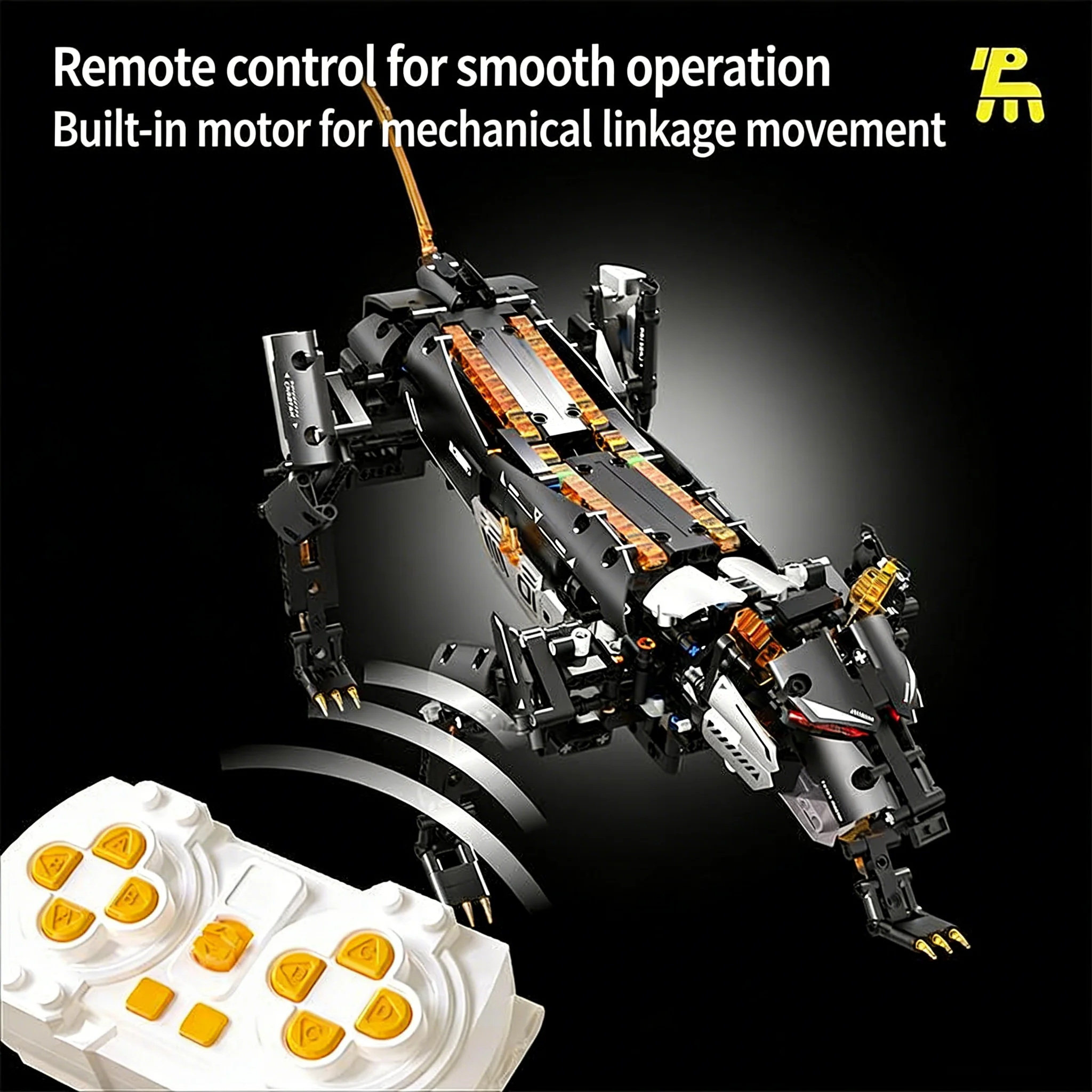 New Remote-Control Mechanical Leopard Programming Building Blocks Electric Robot Dog Educational DIY Toy for Boys' Birthday Gift view 3