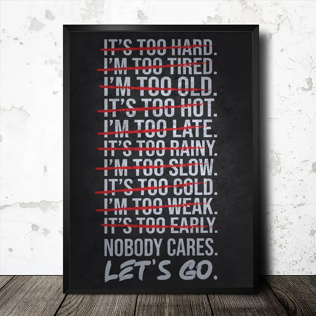 2D Flat, 1pc Gym Motivational Slogan Poster, Overcome Procrastination 