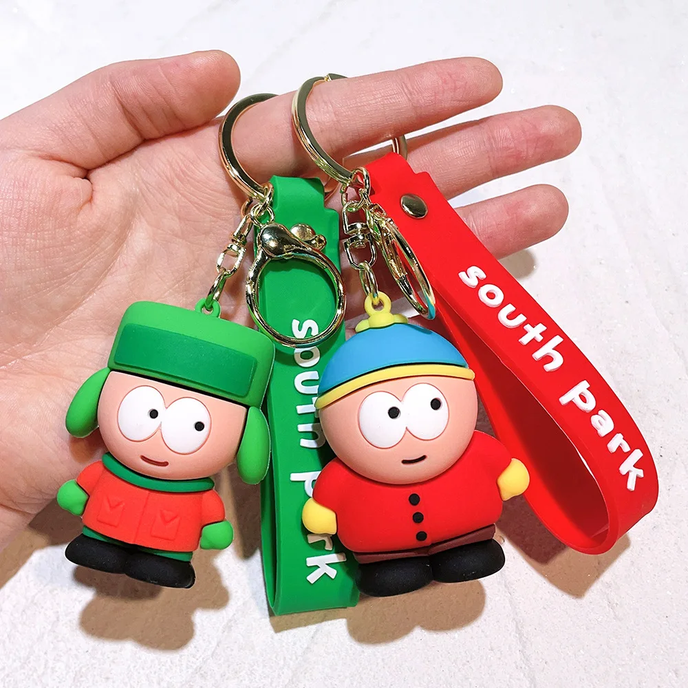 New South Park Doll Keychain Cartoon South Park Couple Backpack Pendant Car Keychain Children's Gift