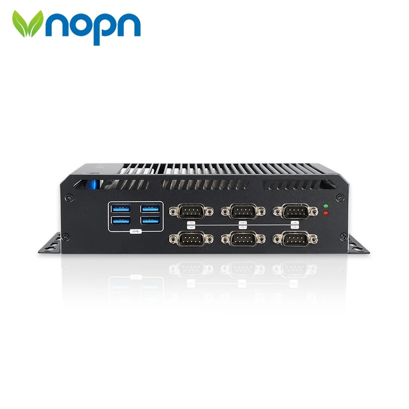 Vnopn 6COM 2HD-MI 2LAN безвентиляторный Pentium 4405U Core i3 i5 i7 промышленный din-рейка встроенный мини ПК