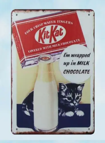 apartment accessories kitkat Milk Chocolate metal tin sign