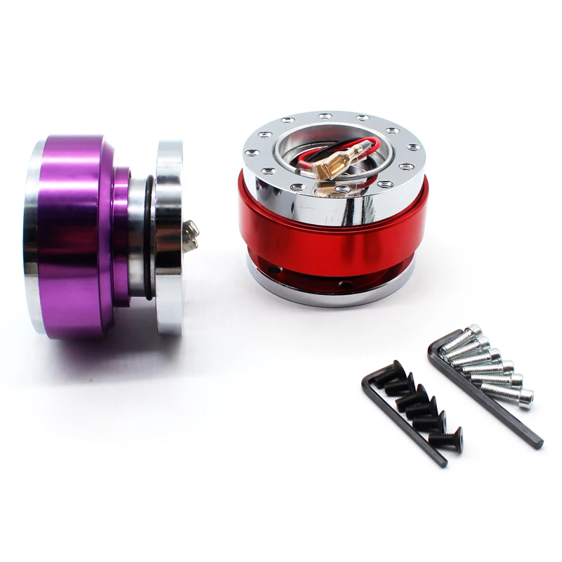 

DEFT-1PCS Universal Racing Car Steering Wheel Quick Release Hub Adapter Snap Off Aluminum 6 Holes Boss Kit Car Accessories