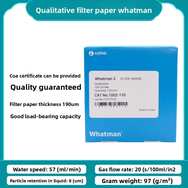 Whatman Grade 2 Qualitative Filter Paper 1002‑110‑185, 8μm Medium‑Flow Circular Lab Filter Paper