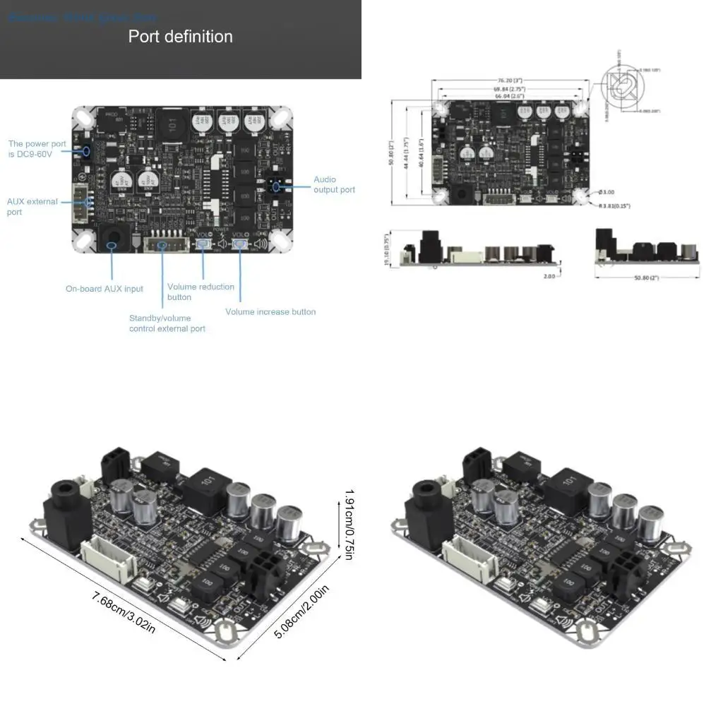 

A3PD 3W PAM8408 Модуль цифрового усилителя Двухканальный DC9-60V 3,5 мм Вход идеально подходит для высокочастотных приложений