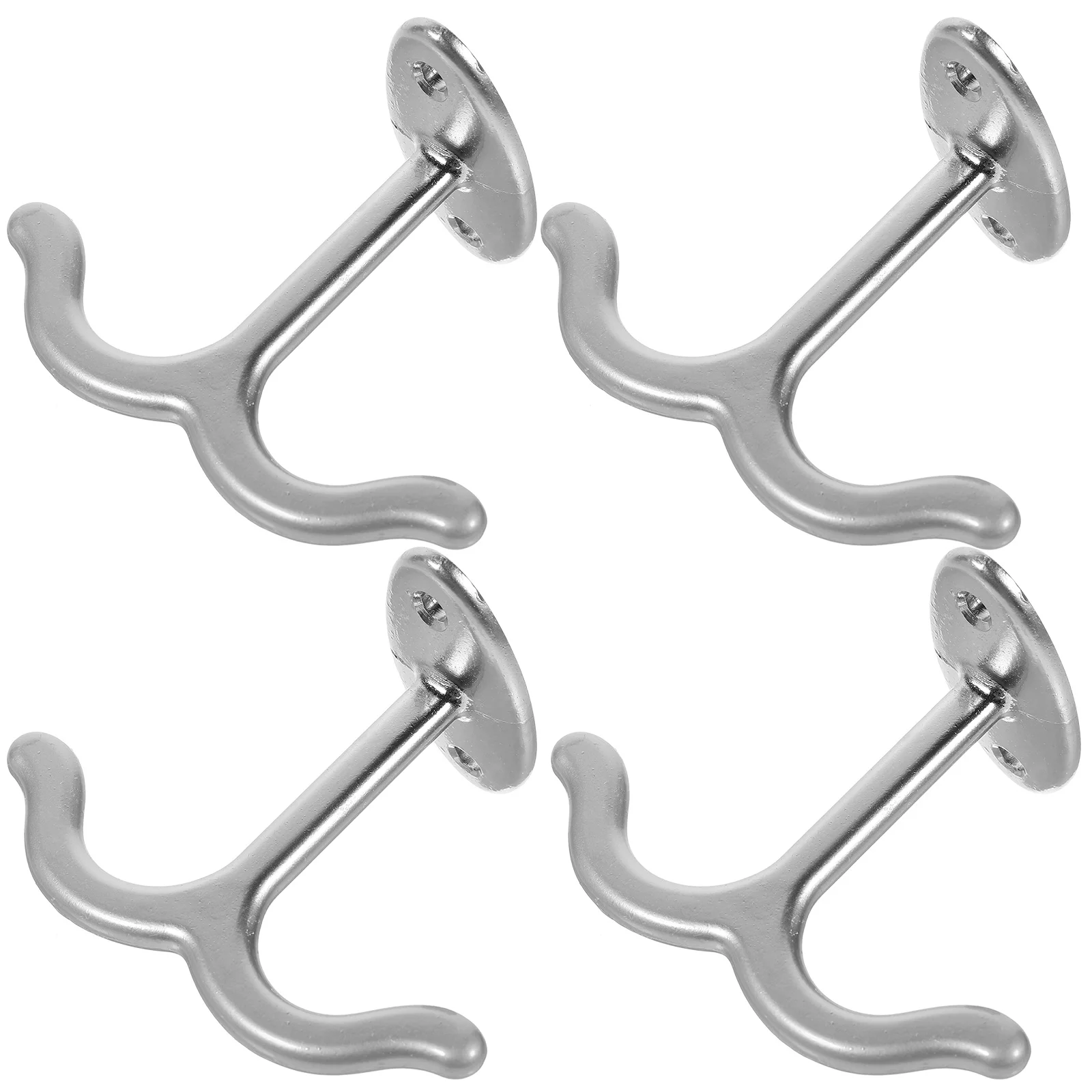 4 Pcs European Style Ceiling Double Claw Hook Black Purse under Shelf Hooks Zinc Alloy Coat