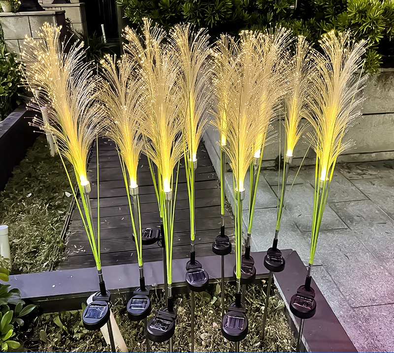 Solar Setaria Fiber Optic Fireworks Dandelion Landscape Lights Ground Inserted Lawn Lights Solar Charging LightsDecorativeLights