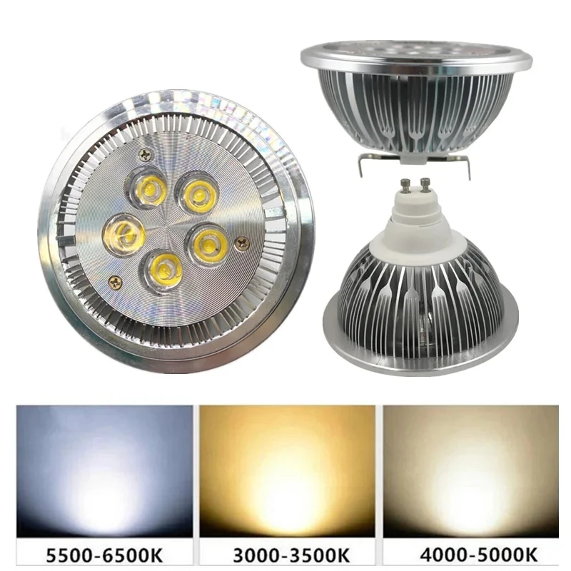 LED AR111 Lamp DC12V AC110V/220V High Power LED Spotlight G53 GU10 LED Bulb LED Ceiling Lamp QR111 LED Spot Light Household Bulb