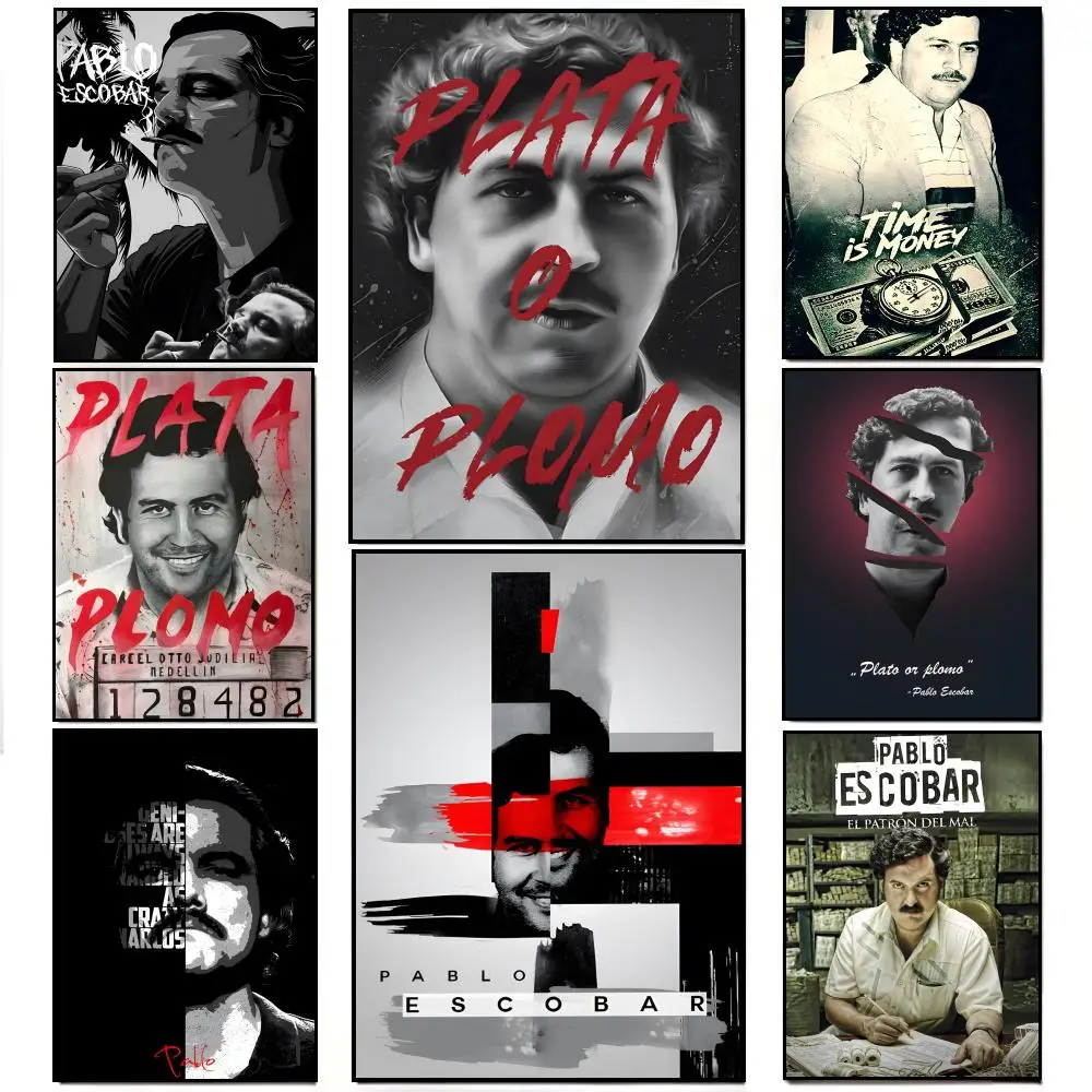 P-Pablo E-Escobar Character Legend Retro Vintage Art Poster Poster HD  Waterproof Wall Sticker Bar Living Room Decor Gift