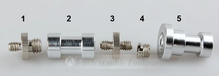 50 pak 5in1 1/4 sampai 3/8 adaptor laki-laki ke Perempuan sekrup kamera tripod bola kepala monopod pelat Aksesori dudukan lampu kilat