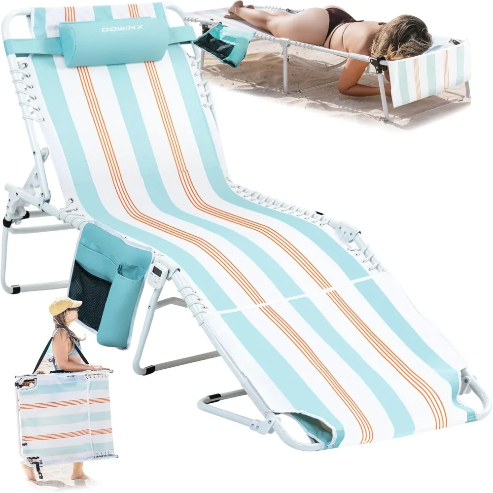 

Oversized Tanning Chair with Face Hole, Portable Chaise Lounge Beach Chair for Adults, Folding Outdoor Lounge Chair for Outside