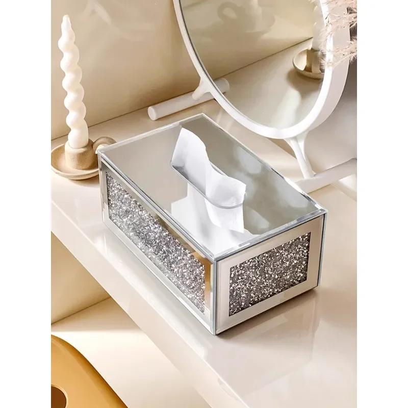 

Tissue box, living room, high-end paper drawing box, light luxury, high-end feeling tissue storage box, household coffee table,