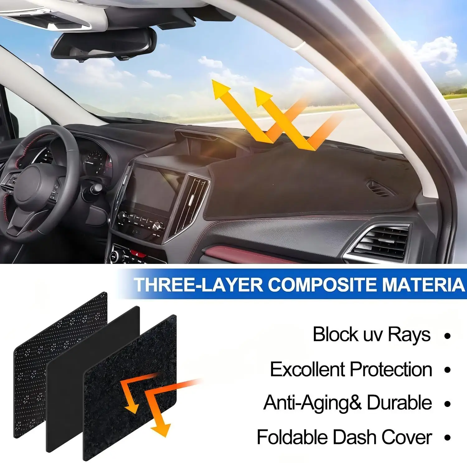 

Anti-Slip Mat Dashboard Cover Pad Sunshade Dashmat Accessories For Subaru Forester SG SH SJ SK XV 2013~24 Instrument Shield Pad