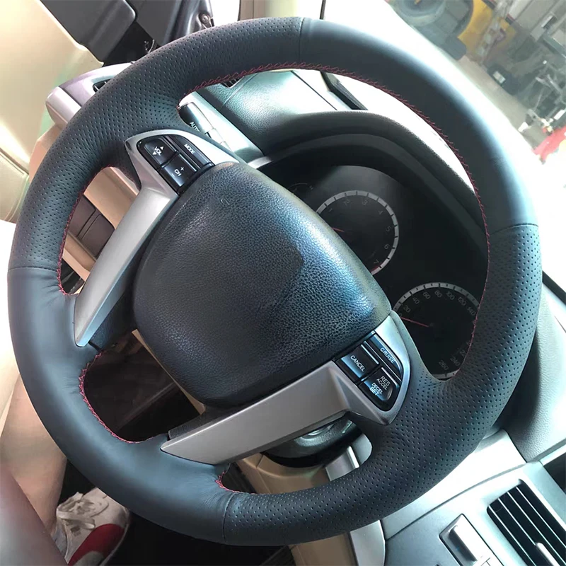 Handmade Stitched Genuine Leather Steering Wheel Cover for Honda Odyssey & Accord 2008-2012 & 2014 Models