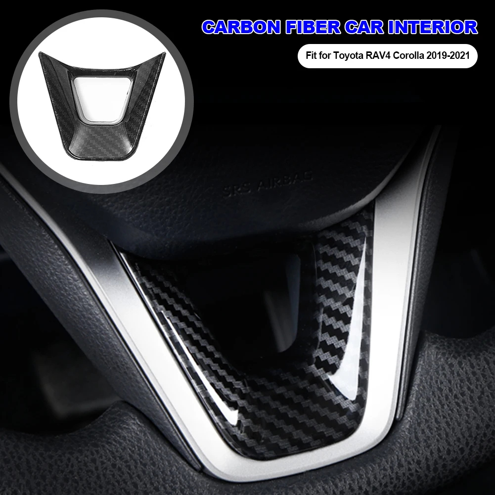 Car Interior Decoration Steering Wheel Panel Sequins Cover Bottom Trim Sticker ABS Fit for Toyota Corolla 2019-2021 RAV4 2020