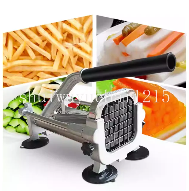 French Fry Cutter, Heavy Duty French Fries Slicer, Stainless Steel Potato Cutter for Sweet Potato, Carrot, Yam, Cucumbers. 1/2 &
