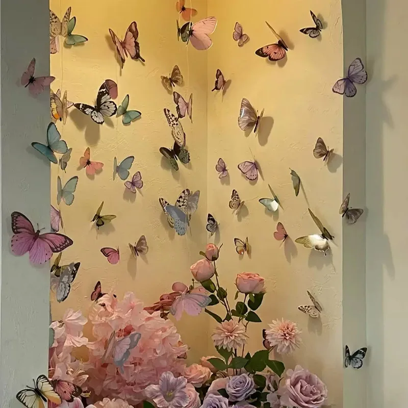 12pcs 3D Butterfly Wall Stickers DIY Art Decor Decals Craft Mural Sticker Decoration for Home Baby Live Room Party Kids Birthday