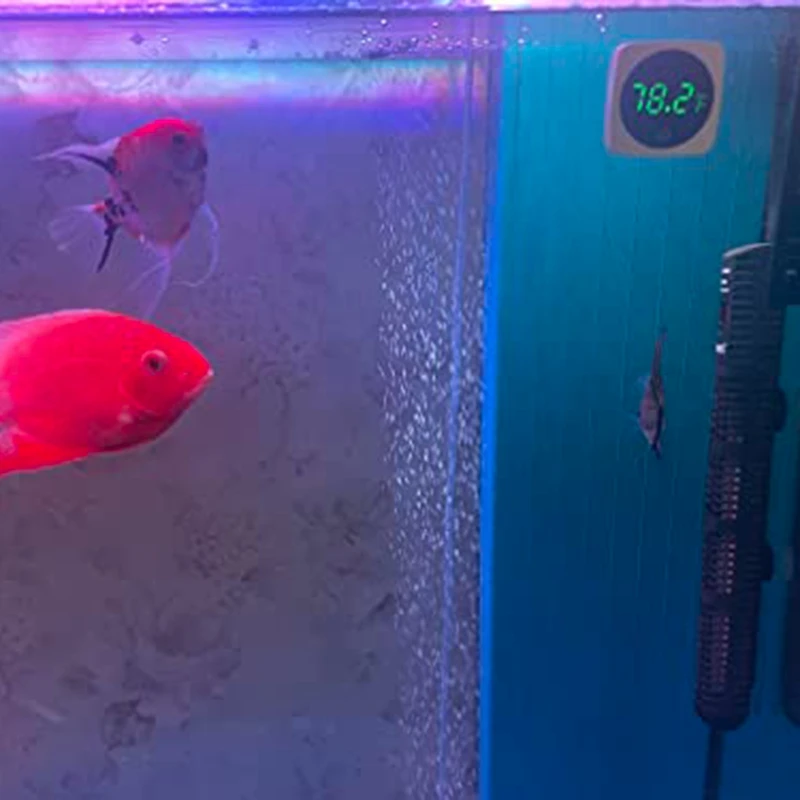 Termómetro de acuario de 2 piezas, sensor de temperatura preciso a ± 0,9 ° C Blanco El termómetro del tanque 5S Refresh Pantalla táctil HD Digital