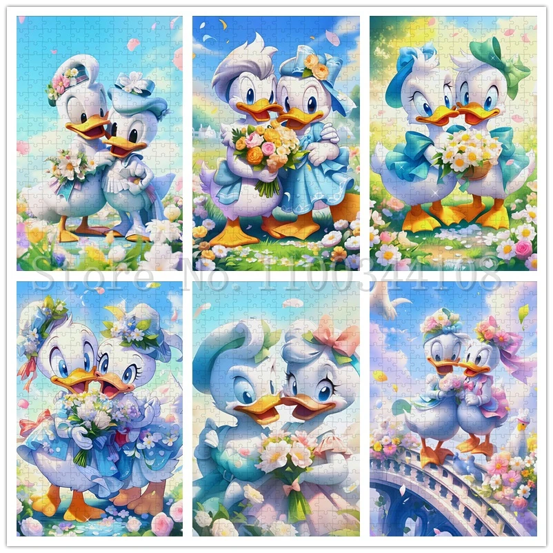 Disney Donald Duck Daisy Puzzles for Adults Jigsaw Puzzles Cartoon Characters Jigsaw Puzzle Couples Gifts Handmade Hobbies