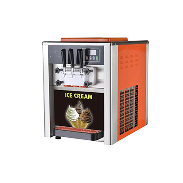 2+1 Table Type Stainless Steel Soft Ice Cream Machine 220V/110V Snow Ice Maker 3 Aromas Compressor Core Motor Components