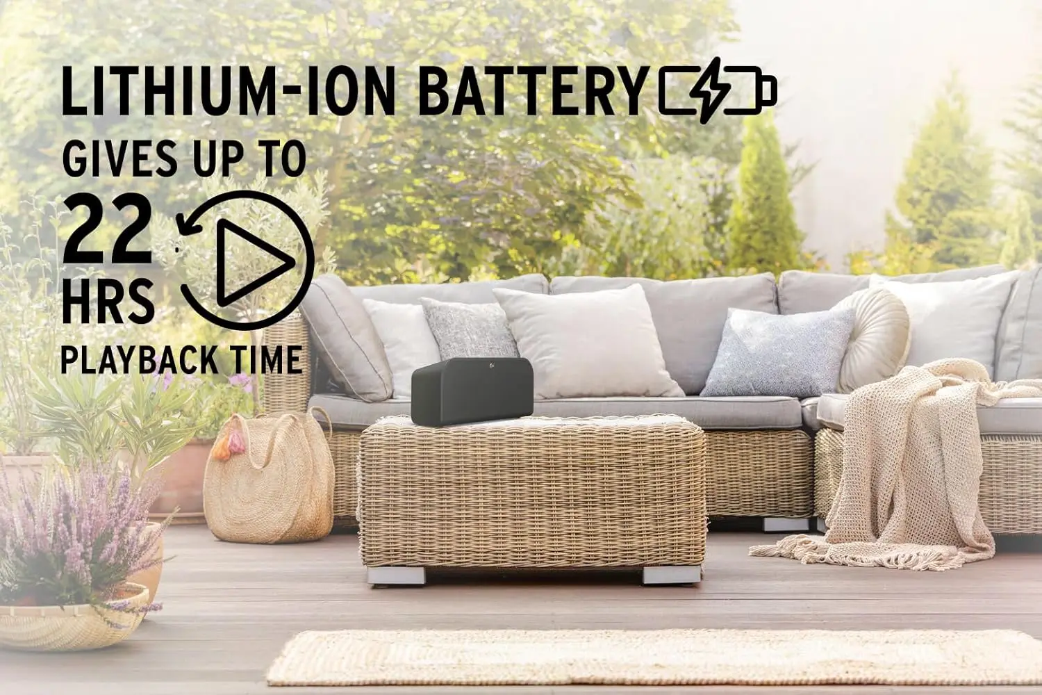 

Портативная беспроводная Bluetooth-колонка Groove XXL с мощным басом и длительным временем работы