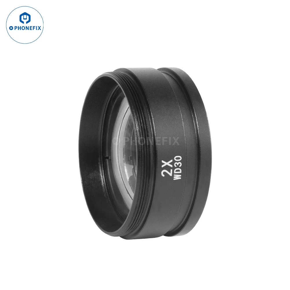 0.3X 0.5X 0.7X 2X 1X Barlow Lens Auxiliary Objects Lens  WD165 Mounting Thread Glass Lens For Stereo trinocular Microscope Part