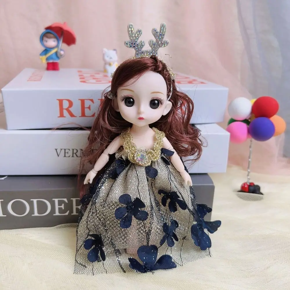 

Movabl Joints 17cm Bjd Girls Doll Large Skirt Hem Thick Hair Moveable Joints Princess Dress Doll Convertible Clothes 17 Cm
