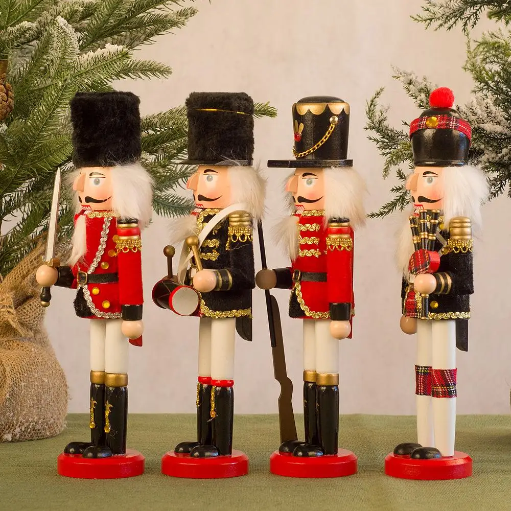 Festival Gift Vintage Christmas Nutcracker Handicraft King Soldier Doll Painted Creative Handcraft Figurine Ornament Home