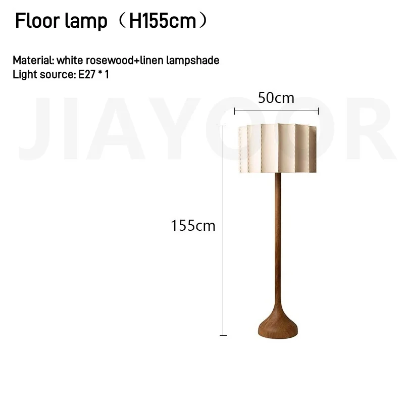 Wabi Sabi Vloerlamp Minimalistische massief houten lamp Woonkamerlamp Slaapkamer Banklamp Nachtkastje Kunst Decoratie Bureaulamp LED-licht - afbeelding 1