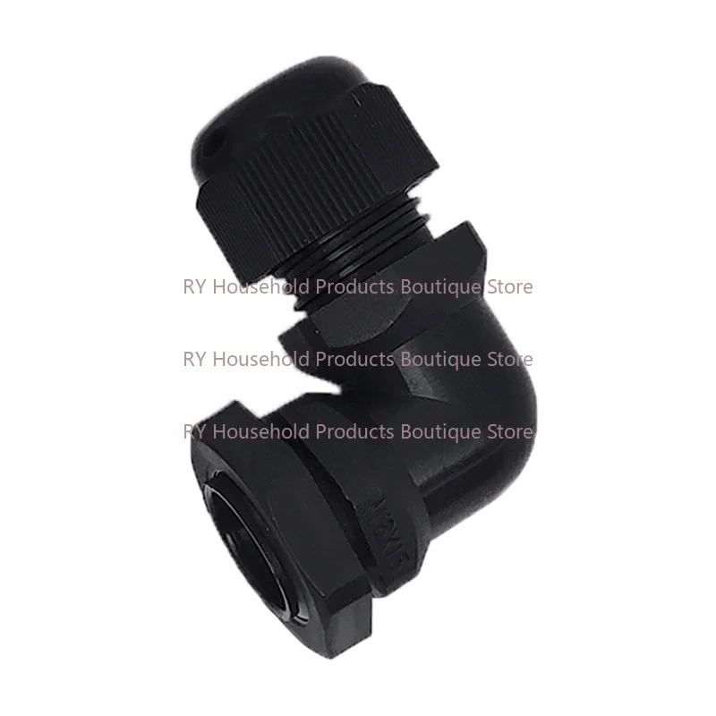 90 Degree Angle Metric M Type Nylon Plastic Cable Waterproof Connector Wire Seal Right Angle Fixed Head M12-M32