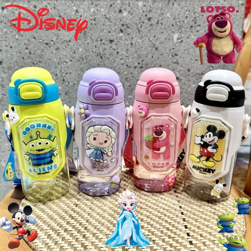 

Disney Lotso Alien Mickey Frozen Elsa Children's New Cute Creative Cartoon Pattern Fashion Large Capacity Double Drinking Glass