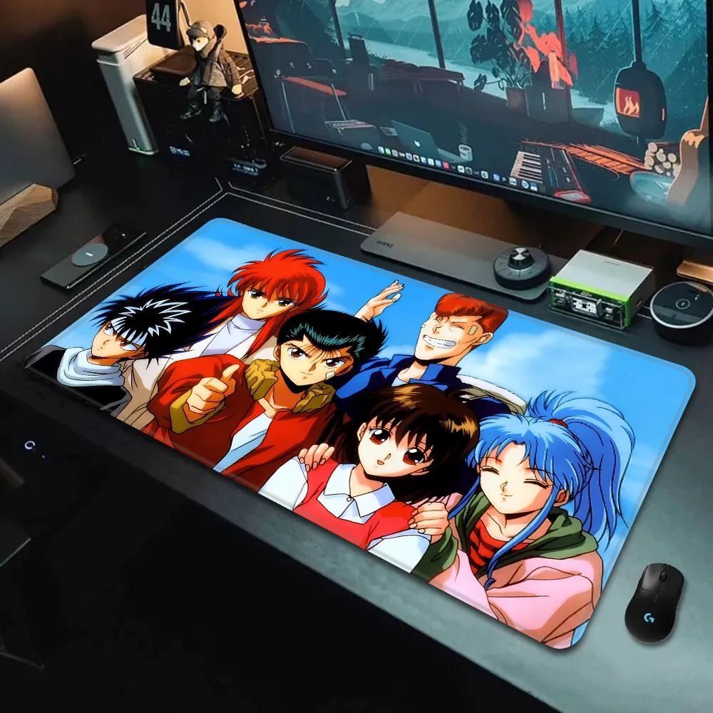 YuYu Hakusho Mousepad HD الطباعة ألعاب الكمبيوتر قفل الحافة عدم الانزلاق ماوس الوسادة XXL90x40cm لوحة المفاتيح الكمبيوتر وسادة مكتب