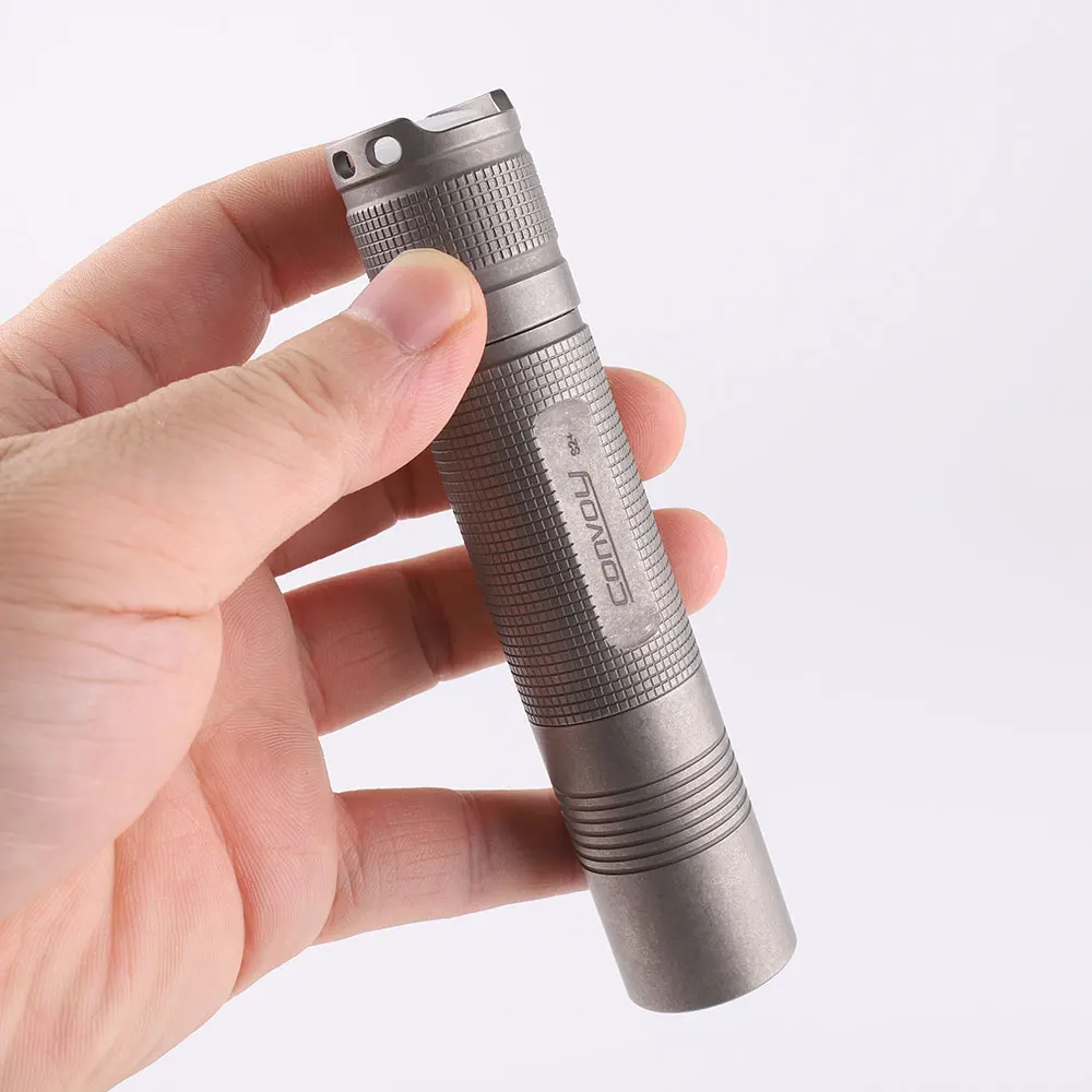 Titanium alloy stonewash Convoy S2+ 18650 flashlight 519A SST40 SFT40 with battery inside