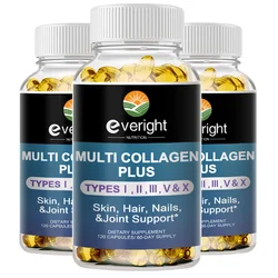 Multi collagen Pills -Type l, ll, lll, v,X,Hydrolyzed Protein collagen Peotides forWoman&Men Natural Skin CareSupplement