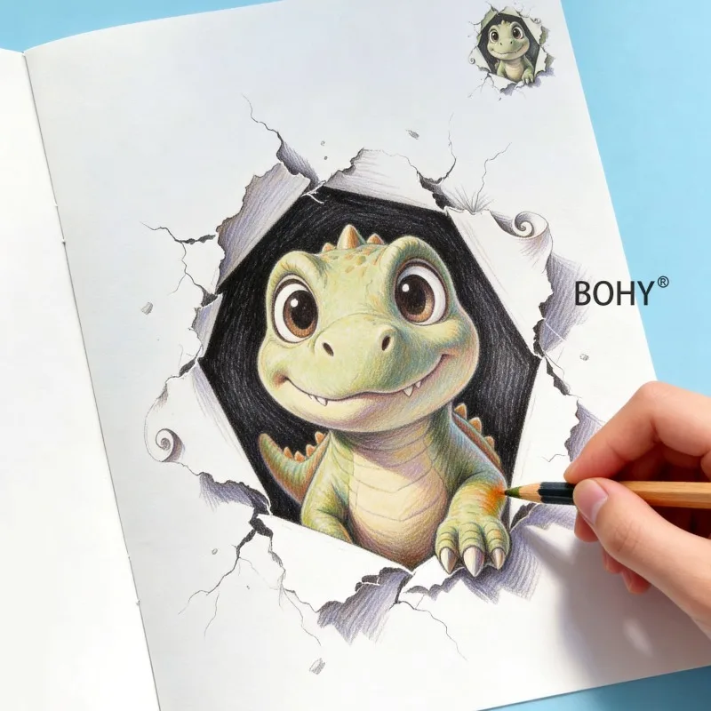 1 Magic 3D Stereoscopic Drawing Puzzle Creative Picture Book 16 Pages of High-definition Drawing Pages Art Enlightenment Drawing