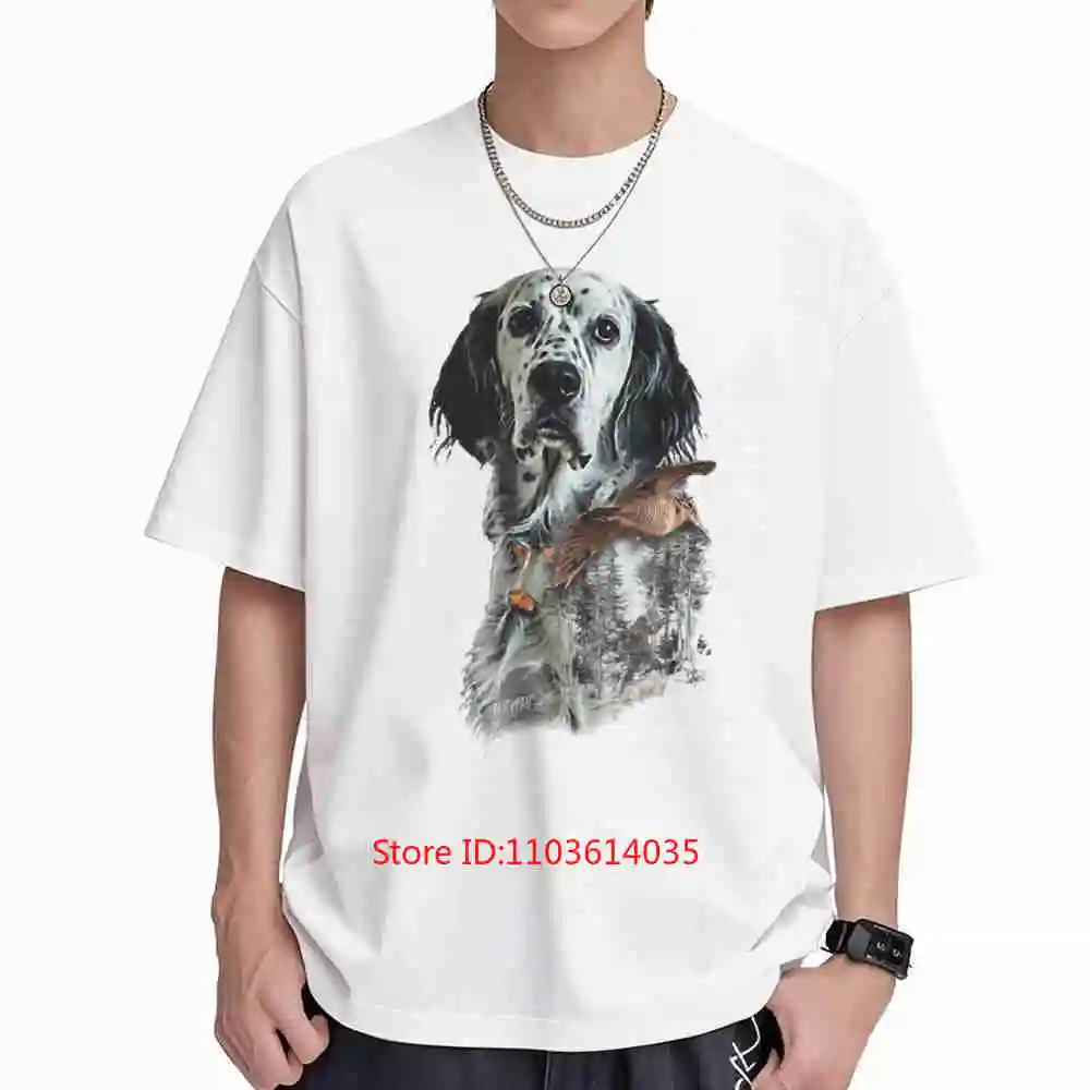 English Setter Woodcock Hunt Short Sleeve Tee 100% Cotton T-Shirt