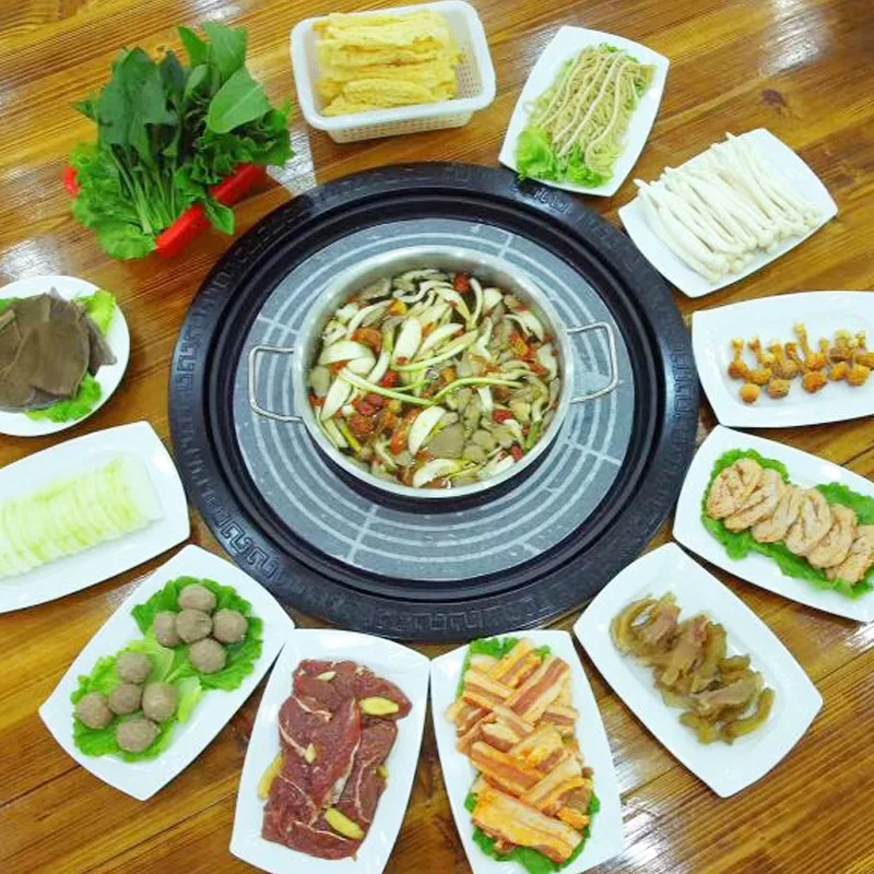 4000 Fornello elettrico per barbecue e pentola calda Macchina per barbecue commerciale da 50 cm con pentola in acciaio inossidabile