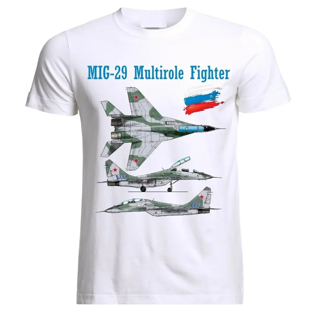 UdSSR Russland MIG 29 Fulcrum Jet Kampfflugzeug Blaupause T-Shirt. Sommer Baumwolle Kurzarm O-ansatz Herren T Shirt Neue S-3XL