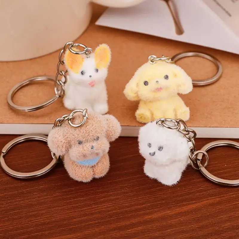 1/4Pcs Fetching Pet Phone Lanyard Plushy Poodle Phone Chain Keychain Sweet Animal Key Pendant Rucksack Charm Romantic Gifts