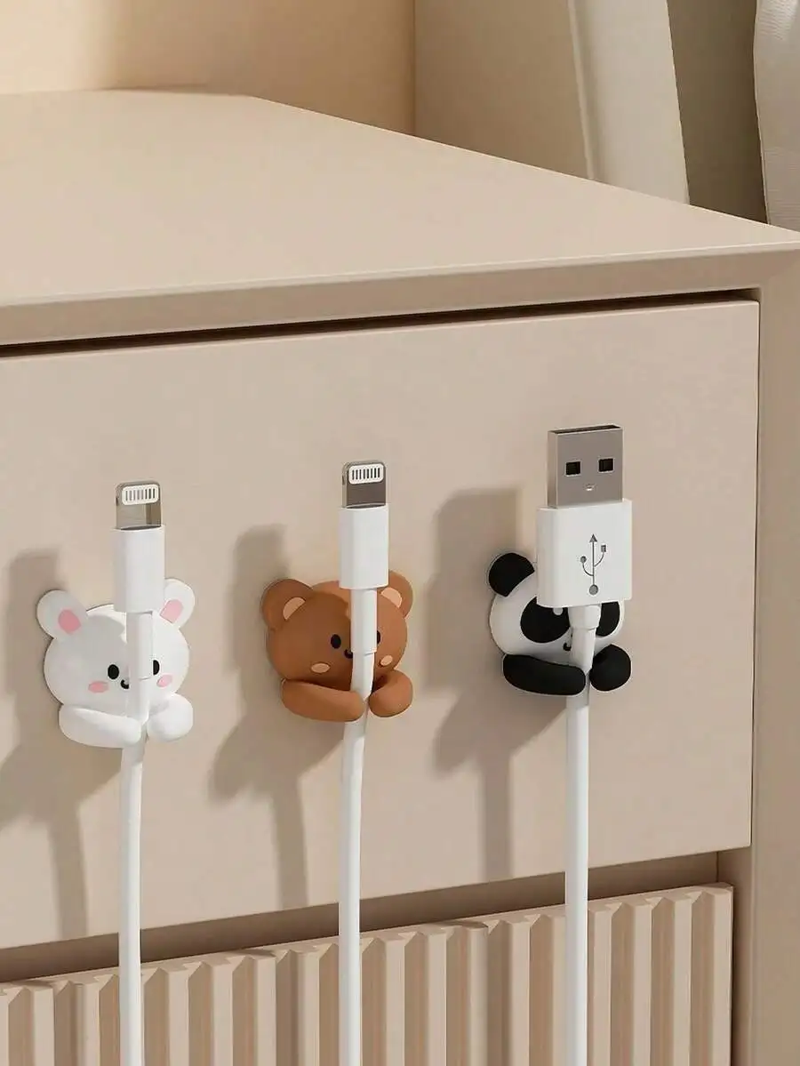 

3pcs Desk Cable Management Clips, Self-Adhesive Wire Organizer For Desk, Bedside, Wall, Car, Dorm & Office,