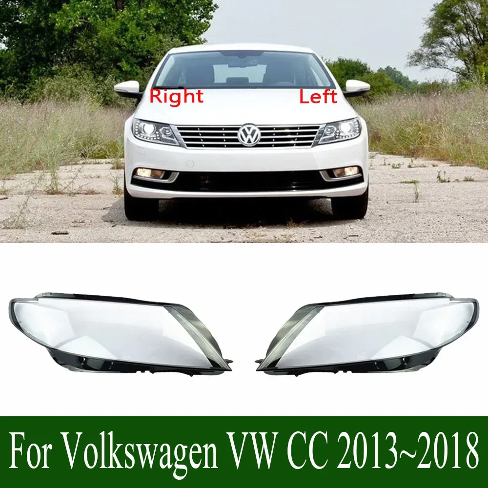 

For Volkswagen VW CC 2013~2018 Car Headlamps Transparent Lampshades Lamp Shell Headlights Cover Lens Headlight Glass Caps