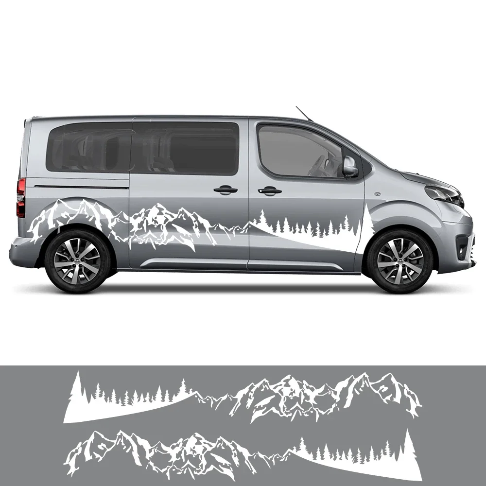 Car Body Side Sticker For Toyota ProAce Verso City Mountains Forest Styling Van Camper Graphics Decor Decal Auto Accessories