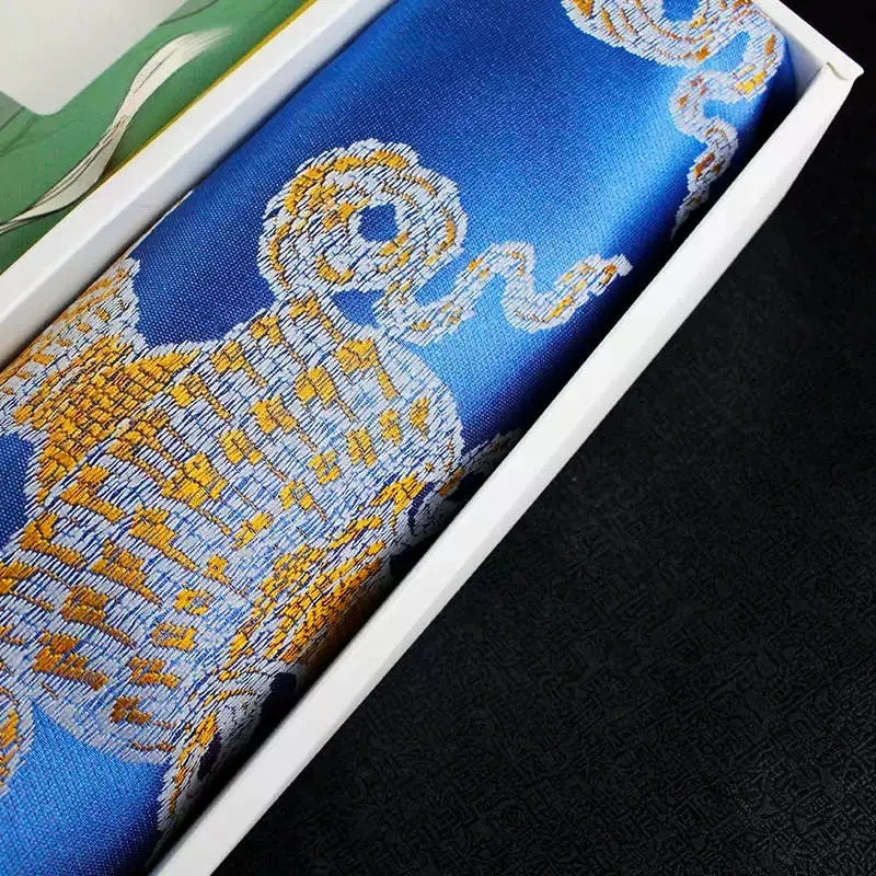 Tibetan Style 320*70cm Jacquard Scarf Auspicious Pattern Thickened Hada Household Temple Worship Study Rooms Decorative Wear