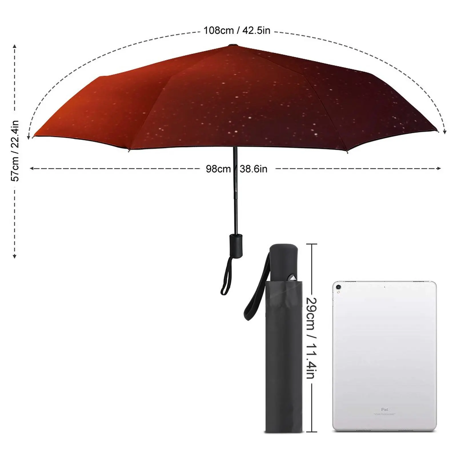 Sun Print Umbrella Abstract Fire Stylish Wind Proof Umbrella Auto Painting Reinforced Fishing Umbrella