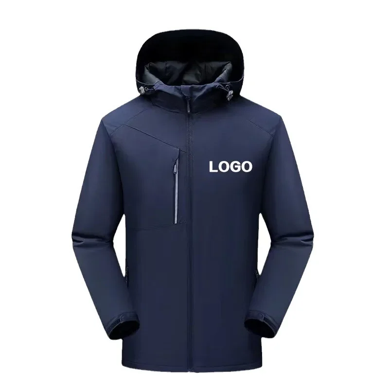Men Women Sports Thick Jacket Hooded Zipper Coat Stand Collar Coats Hiking Jackets Solid Casual Regular Splice Autumn Winter