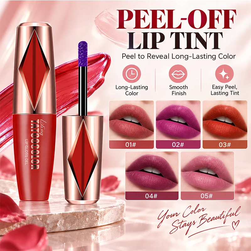Muti-Pcs Muti-Pcs 6 Colors Peel Off Lip Stain Long Lasting Waterproof Lip Tint Matte Liquid Lipstick Lip Gloss Easy Peel Off Tattoo Lip Color Non-Stick Cup Lip Makeup for Women and Girls - Aliexpress Deal